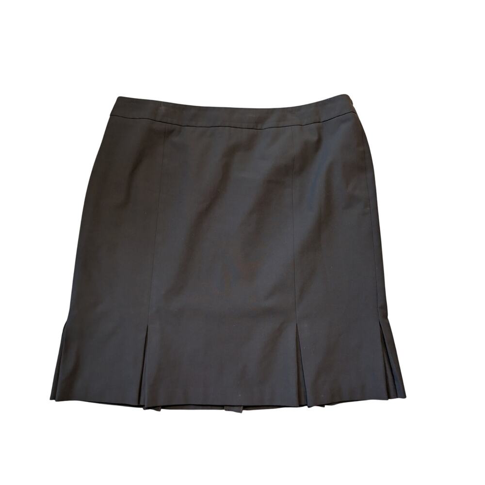 Talbots Woman Petites Size 18WP Dark Brown Pleated Hem Pencil Skirt Office